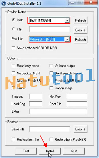 Cài đặt grub4dos