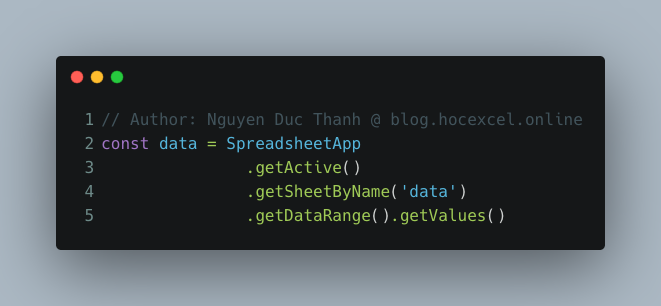 Đọc dữ liệu từ sheets