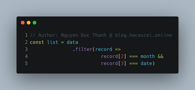 Lọc dữ liệu mảng trong google sheets
