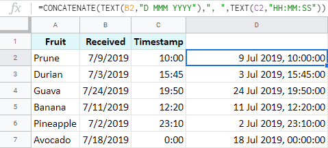Nối ngày và giờ