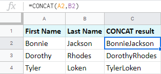Tham chiếu ô với hàm CONCAT