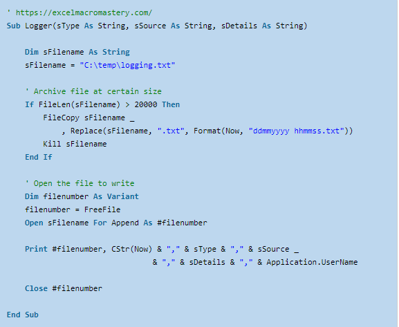 Ví dụ ghi log đơn giản
