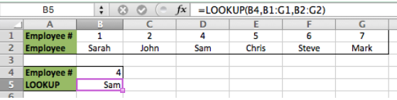 Tra cứu ngang với LOOKUP