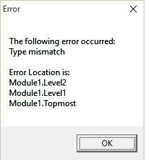 Kết quả hiển thị lỗi với stack trace