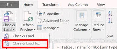 4-Power Query – Tùy Chọn Close & Load