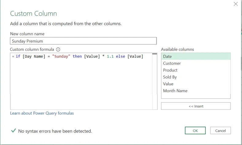 Viết lệnh IF cơ bản trong Custom Column