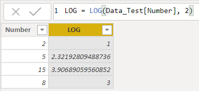 Ví dụ hàm LOG trong Power BI