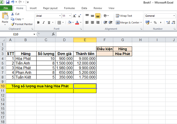 Hàm DSUM trong Excel: Hướng dẫn sử dụng chi tiết