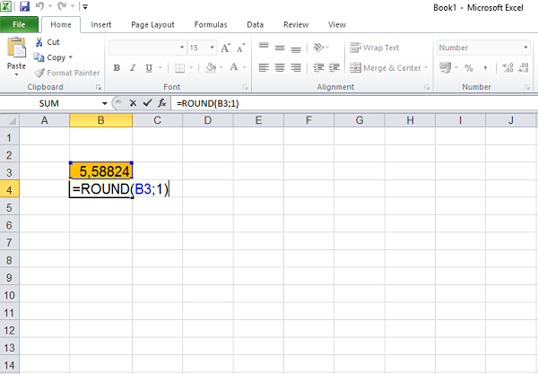 Ví dụ làm tròn số với n=1