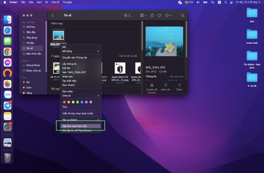 Đặt ảnh làm hình nền