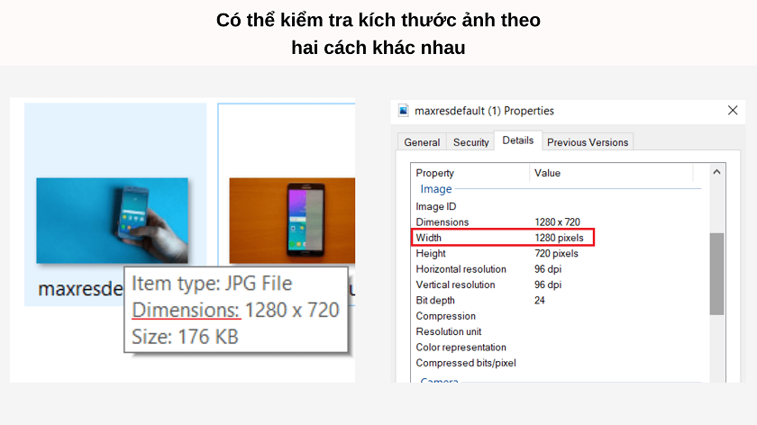Kiểm tra kích thước ảnh