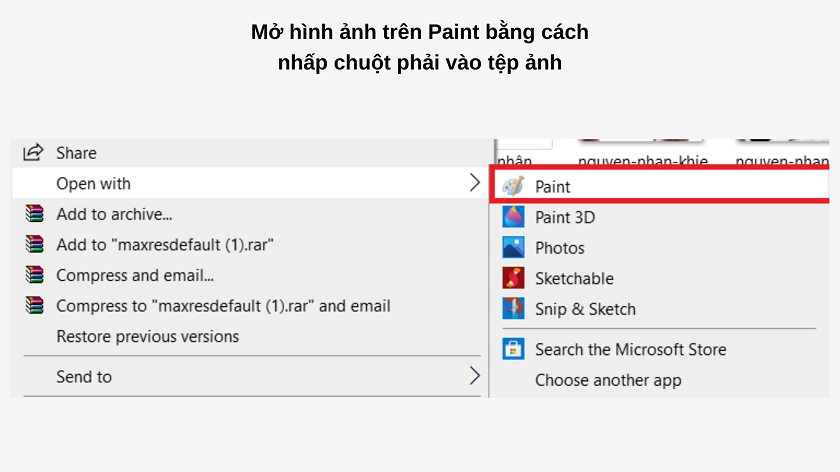 Mở ảnh bằng Paint
