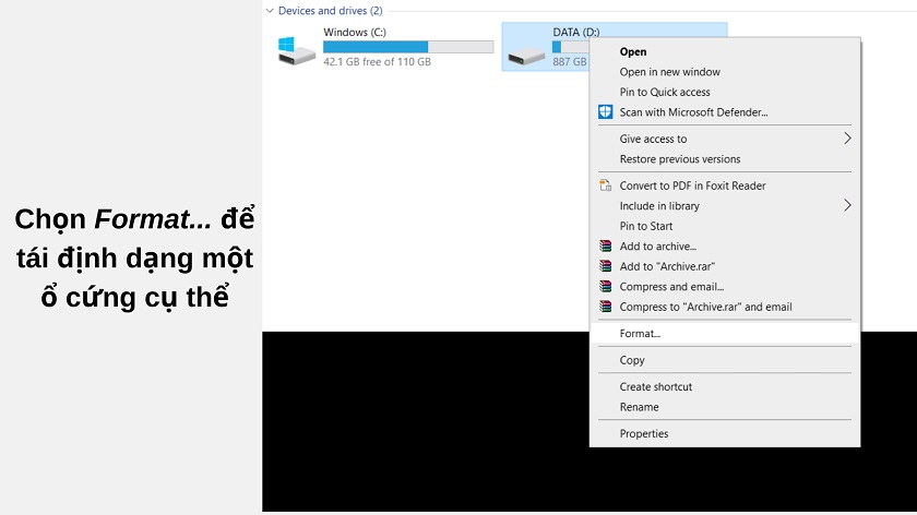 Format ổ cứng trên Windows