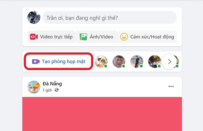 Tạo phòng họp mặt Facebook