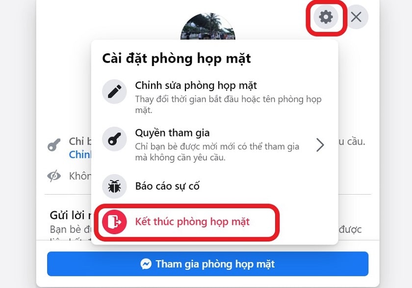 Kết thúc phòng họp