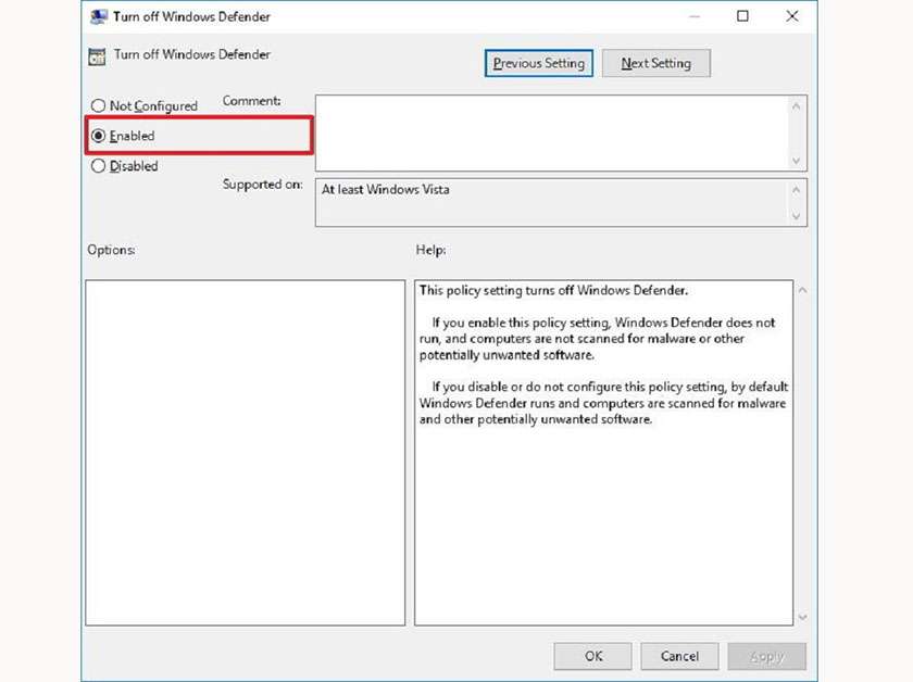 Nhấn Apply và OK để lưu cài đặt