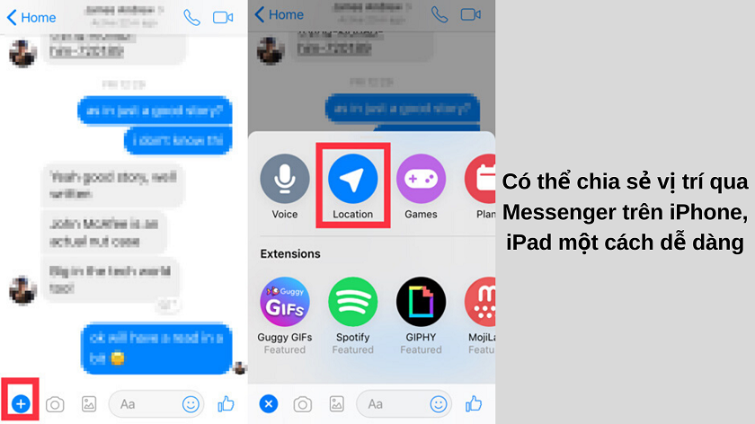 Hướng dẫn chia sẻ vị trí trên ứng dụng Messenger iPhone