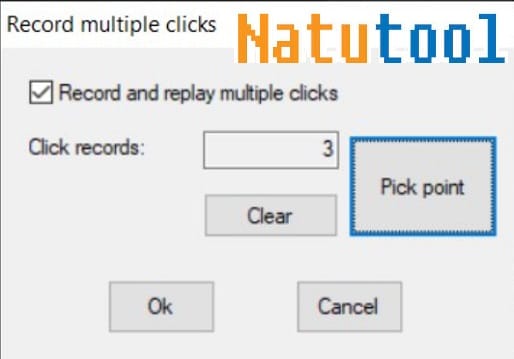 Alt text: Hướng dẫn sử dụng mục Recording trong phần mềm Auto Click GS để ghi lại nhiều điểm click.