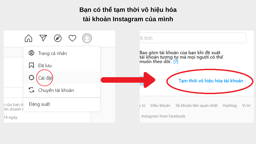 Vô hiệu hóa tạm thời tài khoản Instagram