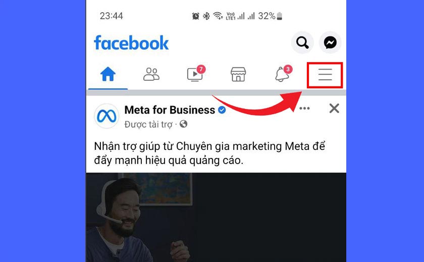 Mở ứng dụng Facebook