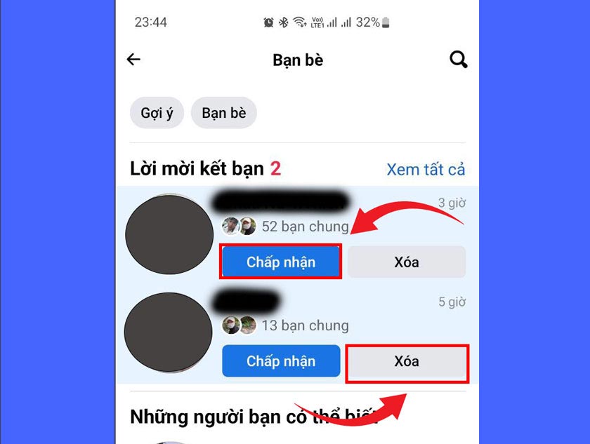 Chấp nhận hoặc Xóa
