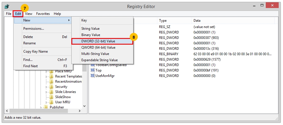Đặt tên cho key mới là DebugAddins