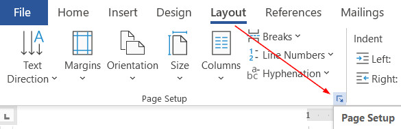 Thiết lập căn lề trong Page Setup Word