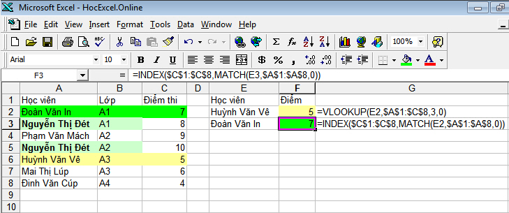 Nâng Cao Kỹ Năng Excel: Kết Hợp Hàm INDEX và MATCH