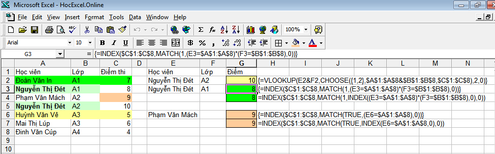 Nâng Cao Kỹ Năng Excel: Kết Hợp Hàm INDEX và MATCH