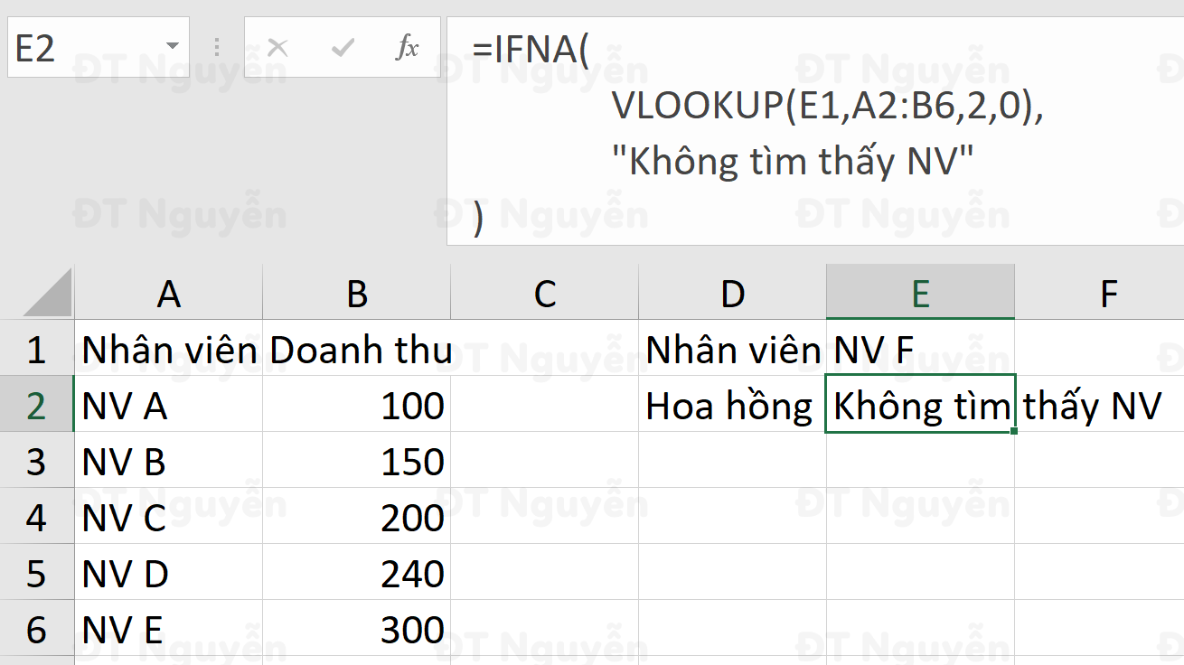 Kết hợp VLOOKUP và IFNA