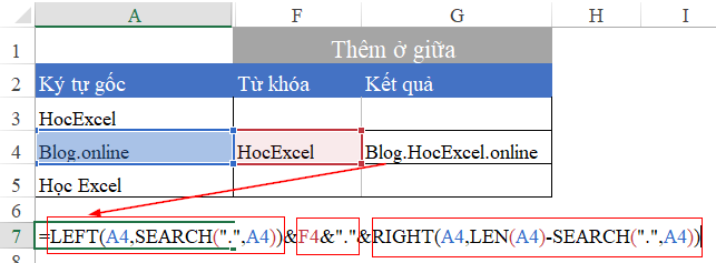 Chèn Ký Tự vào Chuỗi Ký Tự trong Excel: Hướng Dẫn Chi Tiết kết quả chèn ký tự vào giữa