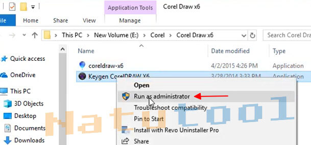 Chạy Keygen Corel X6