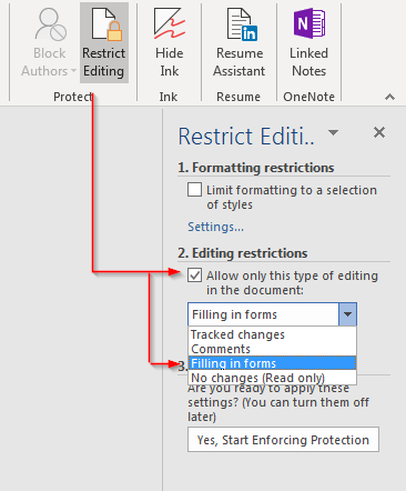 Chọn loại chỉnh sửa được phép