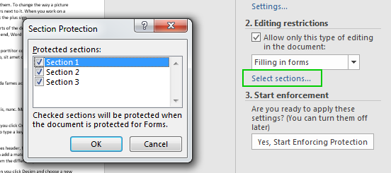 Chọn phần văn bản cần bảo vệ