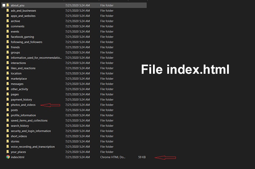 Xem dữ liệu Facebook offline