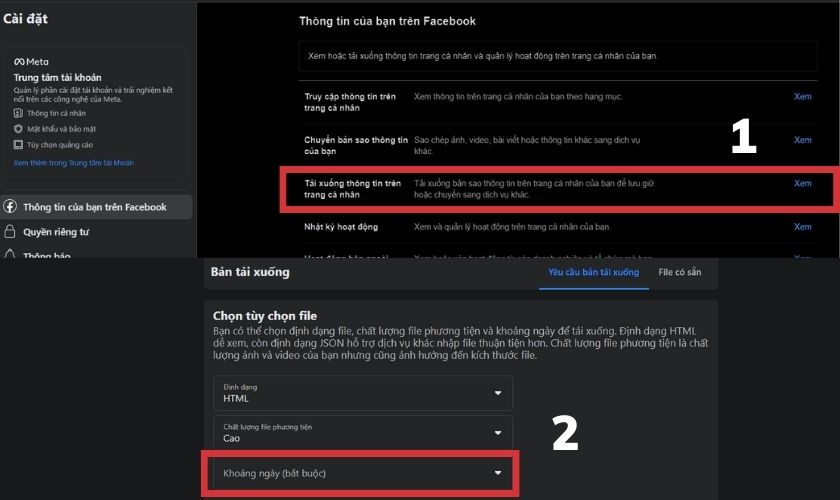 Chọn tin nhắn để tải xuống