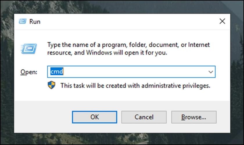 Mở Command Prompt để kiểm tra pin laptop