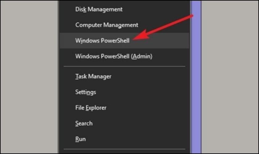 Mở Windows PowerShell để kiểm tra pin