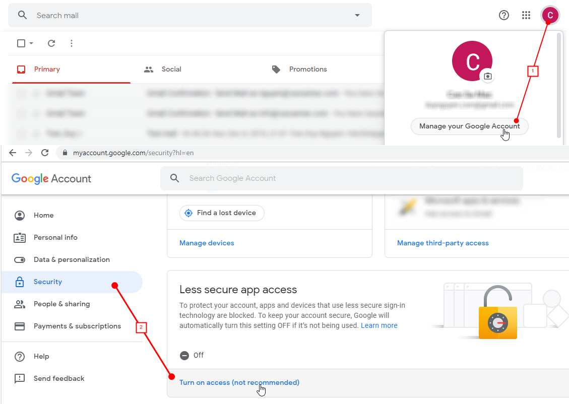 Less Secure App Access