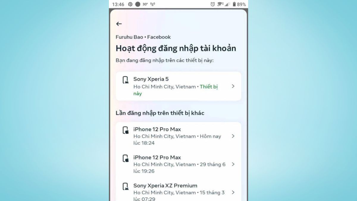 Cách kiểm tra lịch sử đăng nhập trên điện thoại bước 4