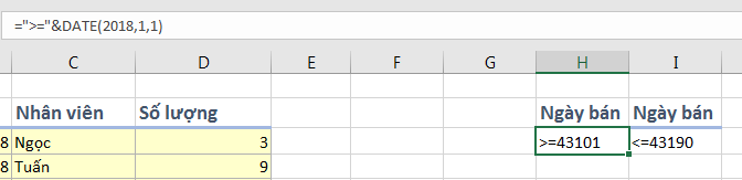 Thiết lập điều kiện Advanced Filter