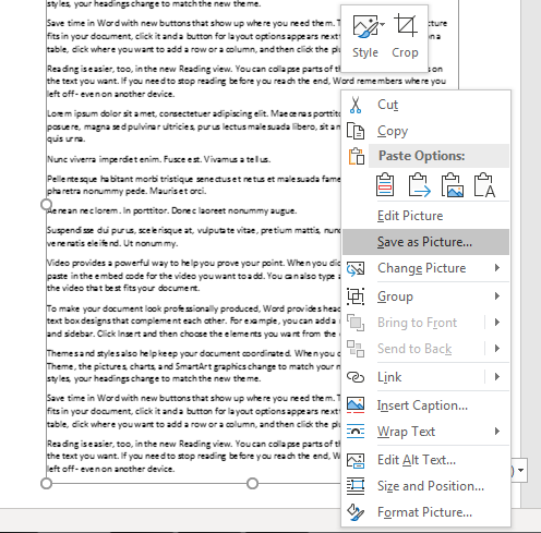 Lưu ảnh trong Word