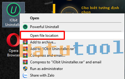 Mở thư mục cài đặt
