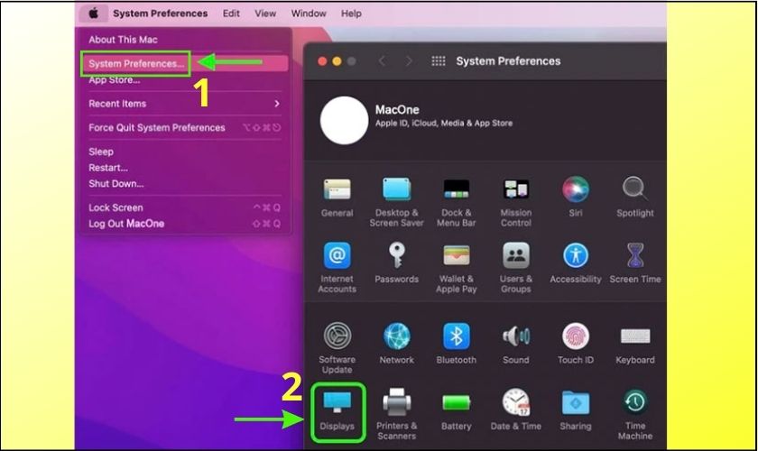Điều chỉnh tần số quét màn hình Macbook