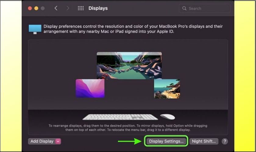 Cài đặt hiển thị màn hình Macbook