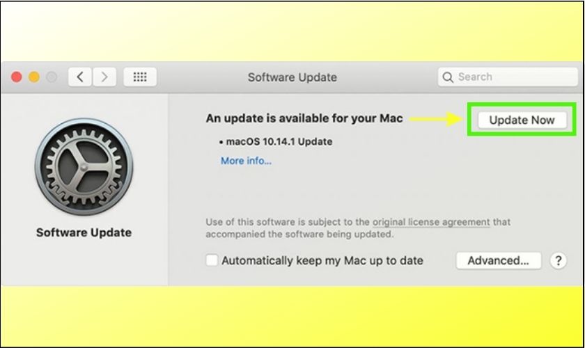 Cập nhật phần mềm Macbook