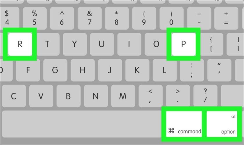 Khắc phục Lỗi Màn Hình MacBook Bị Sọc: Nguyên Nhân và Giải Pháp Nhấn giữ tổ hợp phím Option + Command + P + R cho đến khi màn hình logo Apple xuất hiện