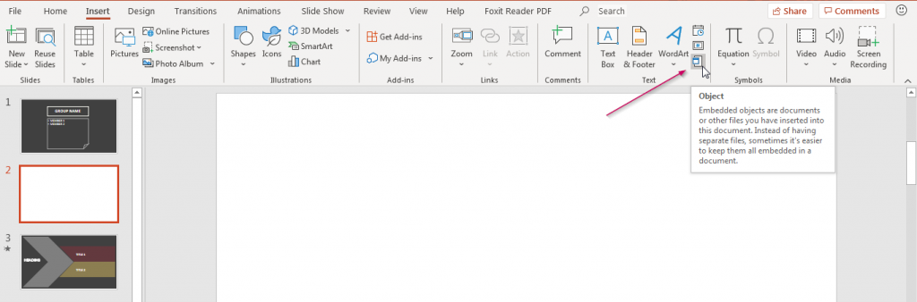 Chèn Object trong PowerPoint