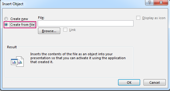 Hộp thoại Insert Object trong PowerPoint