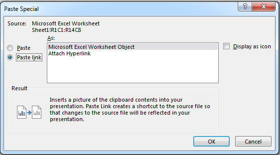 Hộp thoại Paste Special trong PowerPoint